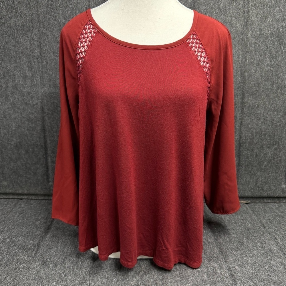 LOFT Women's Maroon/Red Top